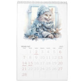 Calendrier Chats et chatons Aquarelle Dressup (Feb 2027)