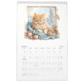 Calendrier Chats et chatons Aquarelle Dressup (Mar 2026)