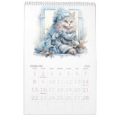 Calendrier Chats et chatons Aquarelle Dressup (Feb 2026)