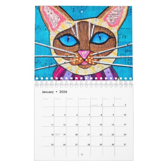 Calendrier Chats mignons (Jan 2026)