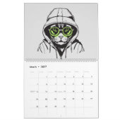 Calendrier chats noirs mignons (Mar 2027)