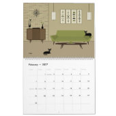Calendrier Chats noirs modernes du milieu du siècle (Feb 2027)