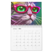 Calendrier Chats portant des lunettes AI Généré (Jan 2026)