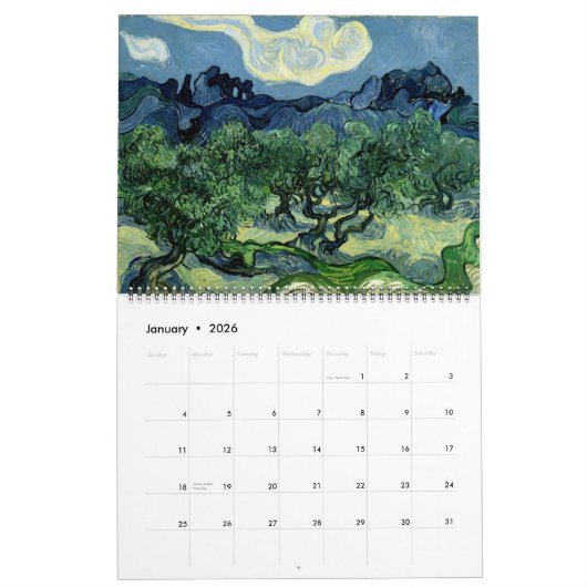 Calendrier Chef-d'oeuvre classique (Jan 2026)