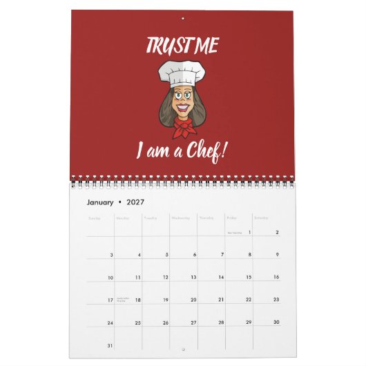 Calendrier Chef femme (Jan 2027)