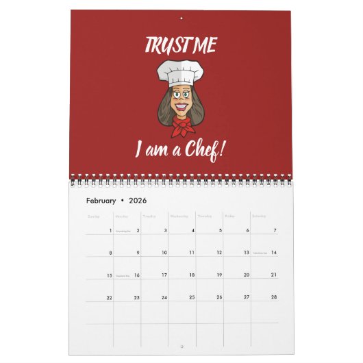 Calendrier Chef femme (Feb 2026)