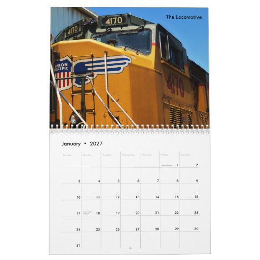 Calendrier Chemins de fer 2012 (Jan 2027)