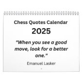 Calendrier Chess Calendar 2025 (Protection)