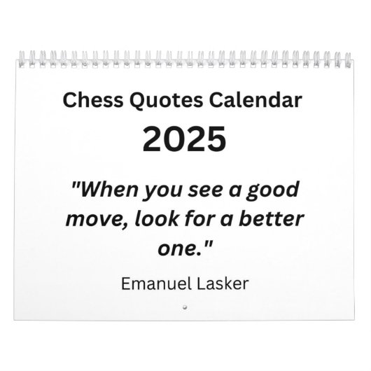 Calendrier Chess Calendar 2025 (Protection)