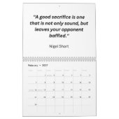 Calendrier Chess Calendar 2025 (Feb 2027)