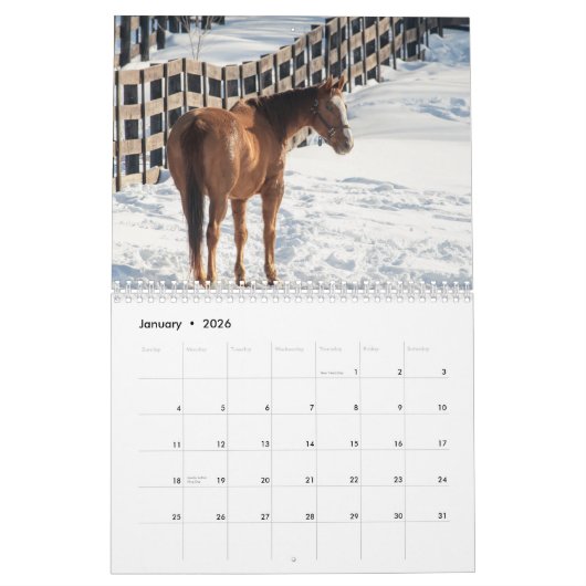 Calendrier Cheval 2026 (Jan 2026)