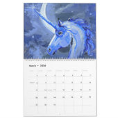 Calendrier Cheval bleu pourpre lunaire de Pegasus de lunes de (Mar 2026)