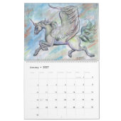 Calendrier Cheval bleu pourpre lunaire de Pegasus de lunes de (Jan 2027)