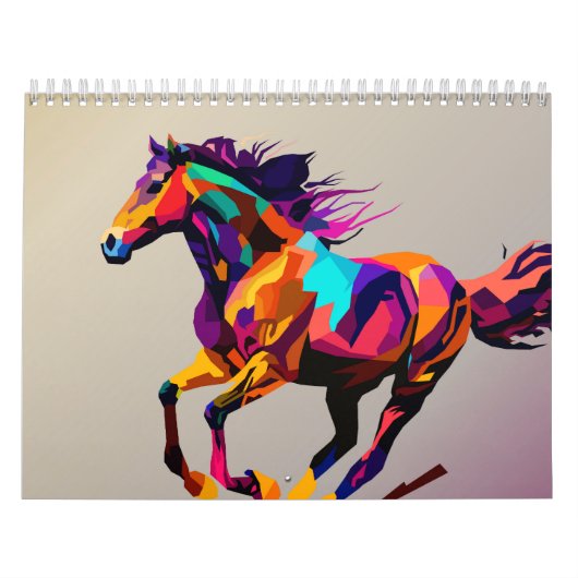 Calendrier Cheval en course pop art (Protection)