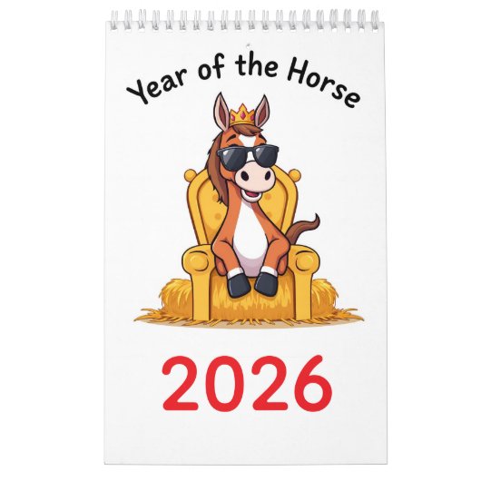 Calendrier Cheval Heureux 2026 (Protection)
