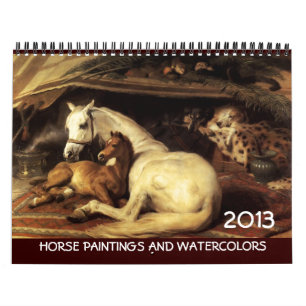 Calendrier CHEVAUX COLLECTION D'ART FIN Peintures Et Dessins