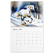 Calendrier Chevaux en teintes aquarelle cheval amoureux cadea (Feb 2026)
