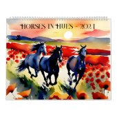Calendrier Chevaux en teintes aquarelle cheval amoureux cadea (Protection)
