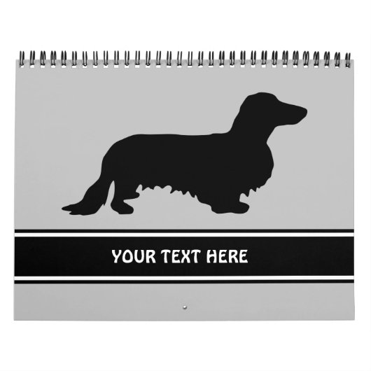 Calendrier Cheveux longs Dachshund - Silhouette 1 (Protection)