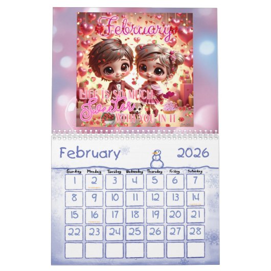 Calendrier Chibi 2026 (Feb 2026)