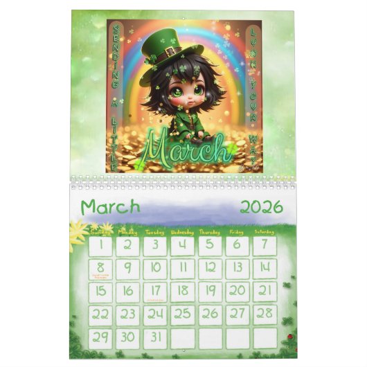 Calendrier Chibi 2026 (Mar 2026)