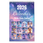 Calendrier Chibi Cute Zodiac 2026 - Astrologie Kaw (Protection)