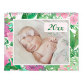 Calendrier Chic aquarelle Floral Editable Année Photo (Protection)