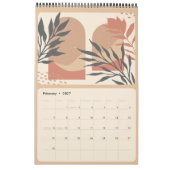 Calendrier Chic Bohème abstraite verdure (Feb 2027)