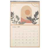 Calendrier Chic Bohème abstraite verdure (Jan 2027)
