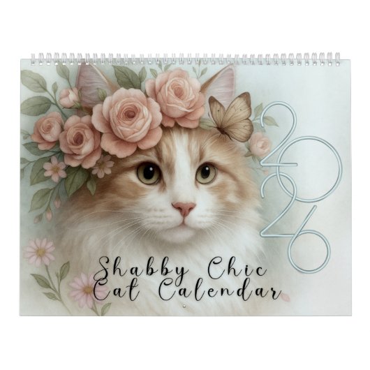 Calendrier Chic Chic Chat Shabby 2026 (Protection)