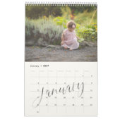 Calendrier Chic moderne Aquarelle Script Multi Photo (Jan 2027)