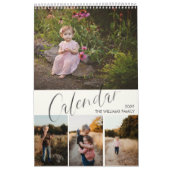 Calendrier Chic moderne Aquarelle Script Multi Photo (Protection)