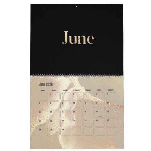 Calendrier Chic Shimmer Or Moderne (Jun 2026)