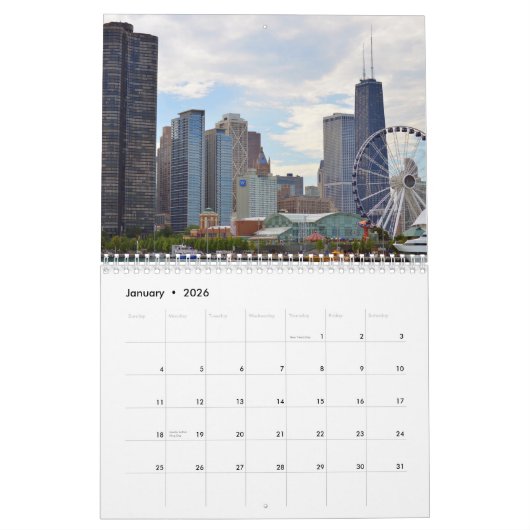 Calendrier Chicago 2024 (Jan 2026)