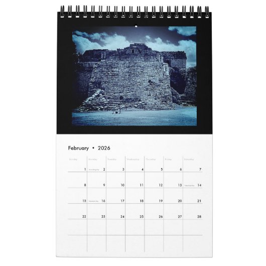 Calendrier Chichen Itza, Mexique (Feb 2026)