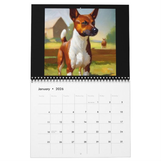 Calendrier Chien Basenji (Jan 2026)