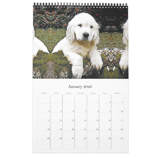 Calendrier Chien chiot (Jan 2026)