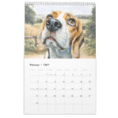 Calendrier Chien de dessin animé drôle Beagle (Feb 2027)