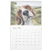 Calendrier Chien de dessin animé drôle Beagle (Jan 2027)