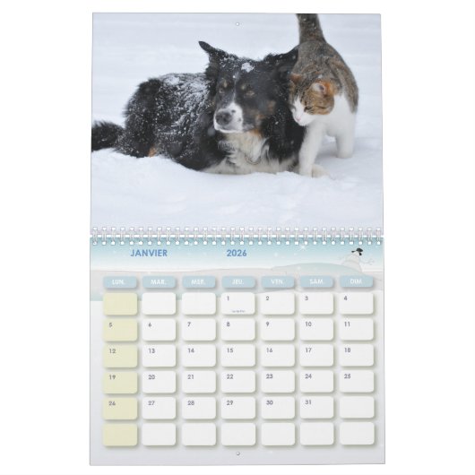 Calendrier chien et chat (Jan 2026)
