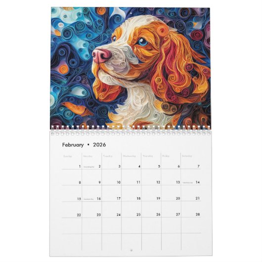 Calendrier Chiens (Feb 2026)