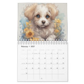Calendrier Chiens, Chiots, Fleurs De Chiens, (Feb 2027)