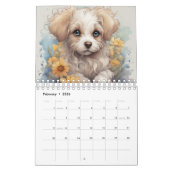 Calendrier Chiens, Chiots, Fleurs De Chiens, (Feb 2026)