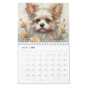 Calendrier Chiens, Chiots, Fleurs De Chiens, (Jan 2026)