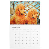Calendrier Chiens de caniche de 12 mois Aquarelle Poodles Pei (Jan 2026)