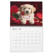 Calendrier Chiens de fête célébrant chaque mois de vacances 2 (Feb 2027)