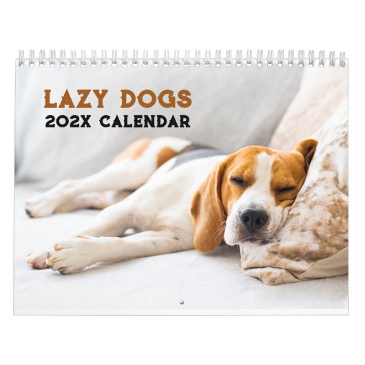 Calendrier Chiens de lazy Funny personnalisés 2026 (Protection)