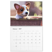Calendrier Chiens de marionnettes de Corgi mignons dans des p (Feb 2027)