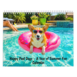 Calendrier Chiens heureux à la piscine - Une année de plaisir