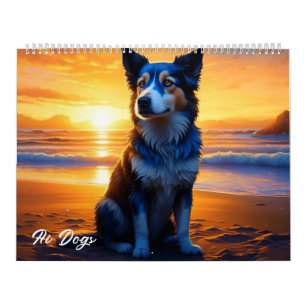 Calendrier Chiens IA Chiens et chiots mignons